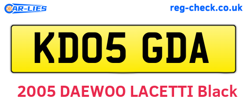 KD05GDA are the vehicle registration plates.