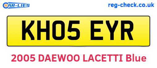 KH05EYR are the vehicle registration plates.