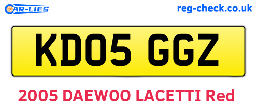 KD05GGZ are the vehicle registration plates.
