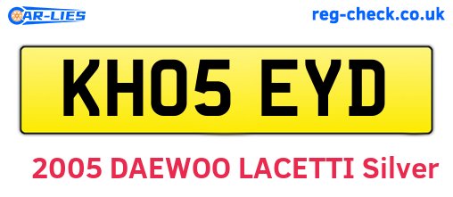 KH05EYD are the vehicle registration plates.