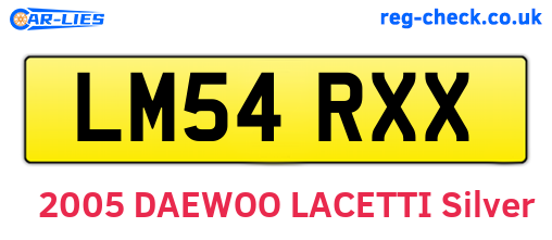 LM54RXX are the vehicle registration plates.