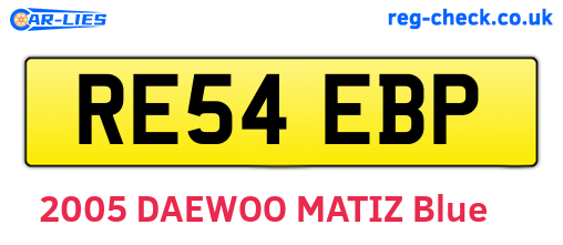 RE54EBP are the vehicle registration plates.