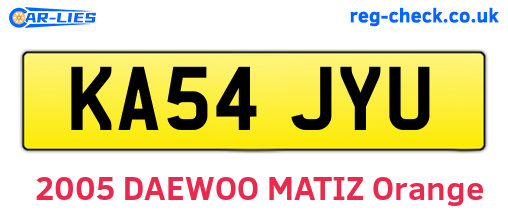 KA54JYU are the vehicle registration plates.