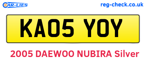 KA05YOY are the vehicle registration plates.