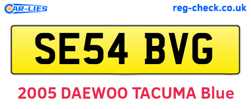 SE54BVG are the vehicle registration plates.