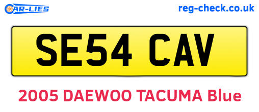 SE54CAV are the vehicle registration plates.