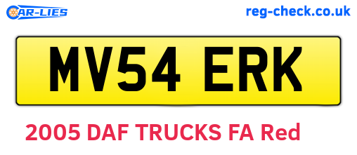 MV54ERK are the vehicle registration plates.