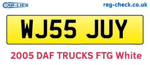 WJ55JUY are the vehicle registration plates.