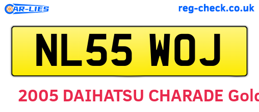 NL55WOJ are the vehicle registration plates.