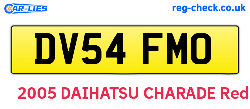 DV54FMO are the vehicle registration plates.