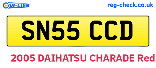 SN55CCD are the vehicle registration plates.
