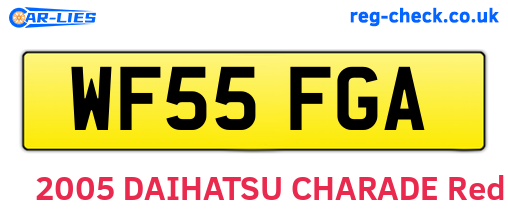 WF55FGA are the vehicle registration plates.
