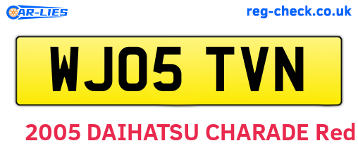 WJ05TVN are the vehicle registration plates.