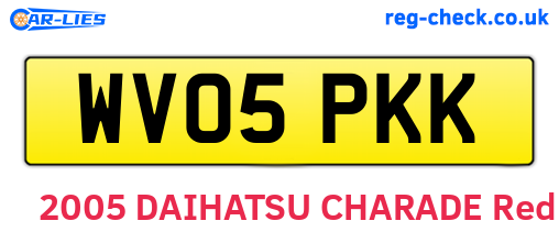 WV05PKK are the vehicle registration plates.
