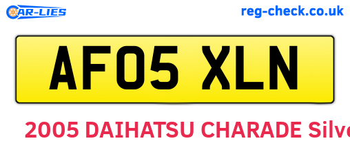 AF05XLN are the vehicle registration plates.