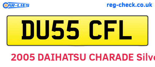 DU55CFL are the vehicle registration plates.