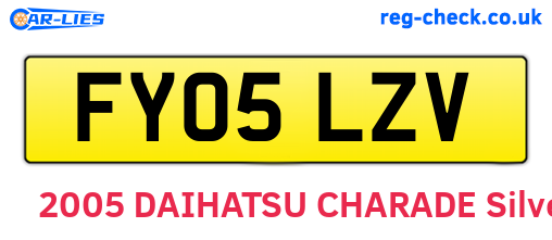 FY05LZV are the vehicle registration plates.