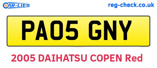 PA05GNY are the vehicle registration plates.