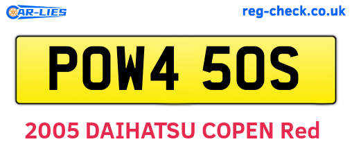 POW450S are the vehicle registration plates.