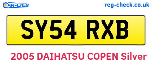 SY54RXB are the vehicle registration plates.