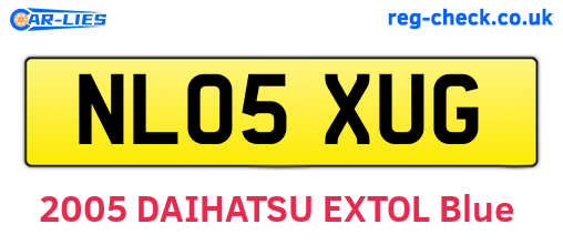 NL05XUG are the vehicle registration plates.