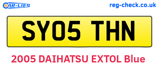SY05THN are the vehicle registration plates.