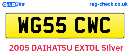 WG55CWC are the vehicle registration plates.