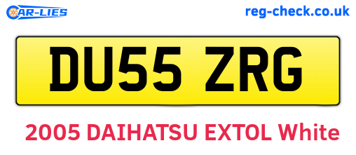 DU55ZRG are the vehicle registration plates.