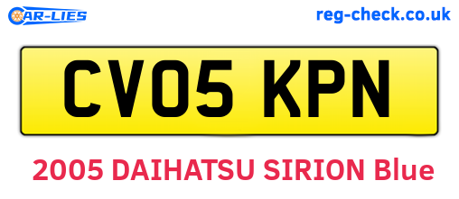 CV05KPN are the vehicle registration plates.