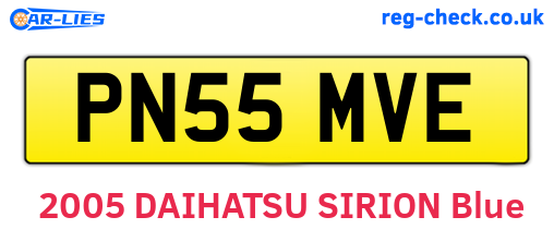 PN55MVE are the vehicle registration plates.