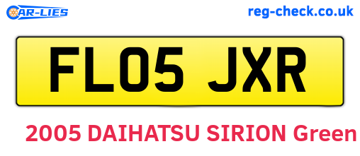 FL05JXR are the vehicle registration plates.