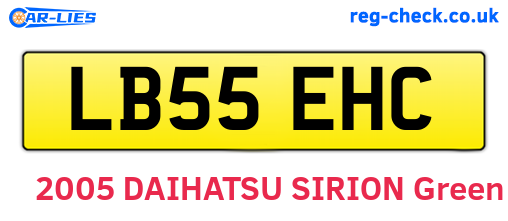 LB55EHC are the vehicle registration plates.