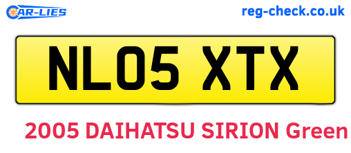 NL05XTX are the vehicle registration plates.