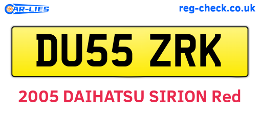 DU55ZRK are the vehicle registration plates.