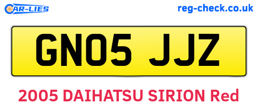 GN05JJZ are the vehicle registration plates.