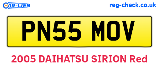 PN55MOV are the vehicle registration plates.