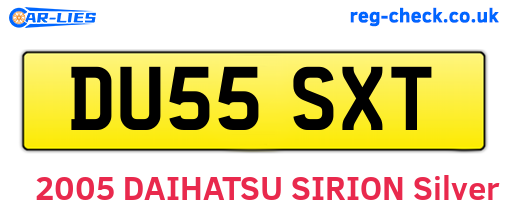 DU55SXT are the vehicle registration plates.