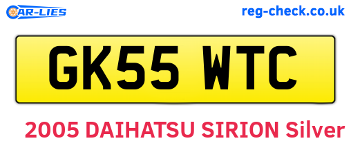 GK55WTC are the vehicle registration plates.