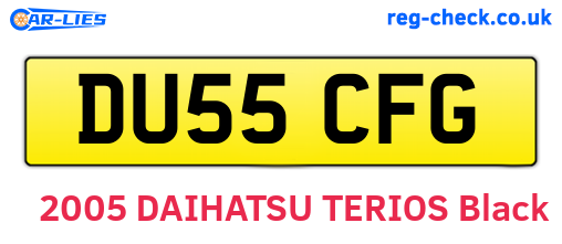 DU55CFG are the vehicle registration plates.