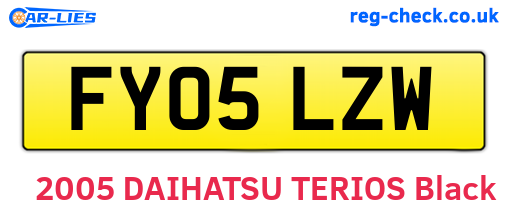FY05LZW are the vehicle registration plates.