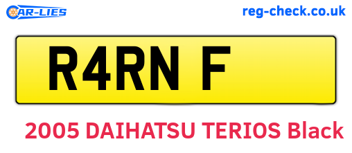 R4RNF are the vehicle registration plates.