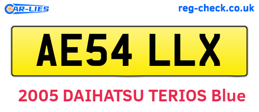 AE54LLX are the vehicle registration plates.