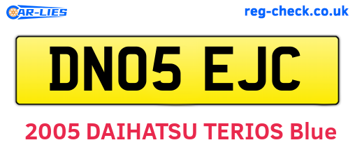 DN05EJC are the vehicle registration plates.