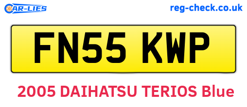 FN55KWP are the vehicle registration plates.