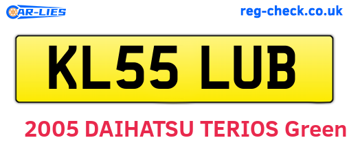 KL55LUB are the vehicle registration plates.