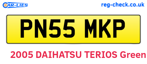 PN55MKP are the vehicle registration plates.