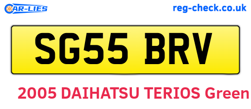SG55BRV are the vehicle registration plates.