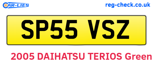 SP55VSZ are the vehicle registration plates.