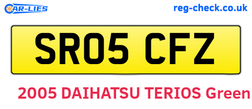 SR05CFZ are the vehicle registration plates.