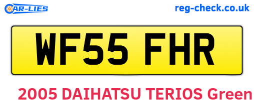 WF55FHR are the vehicle registration plates.